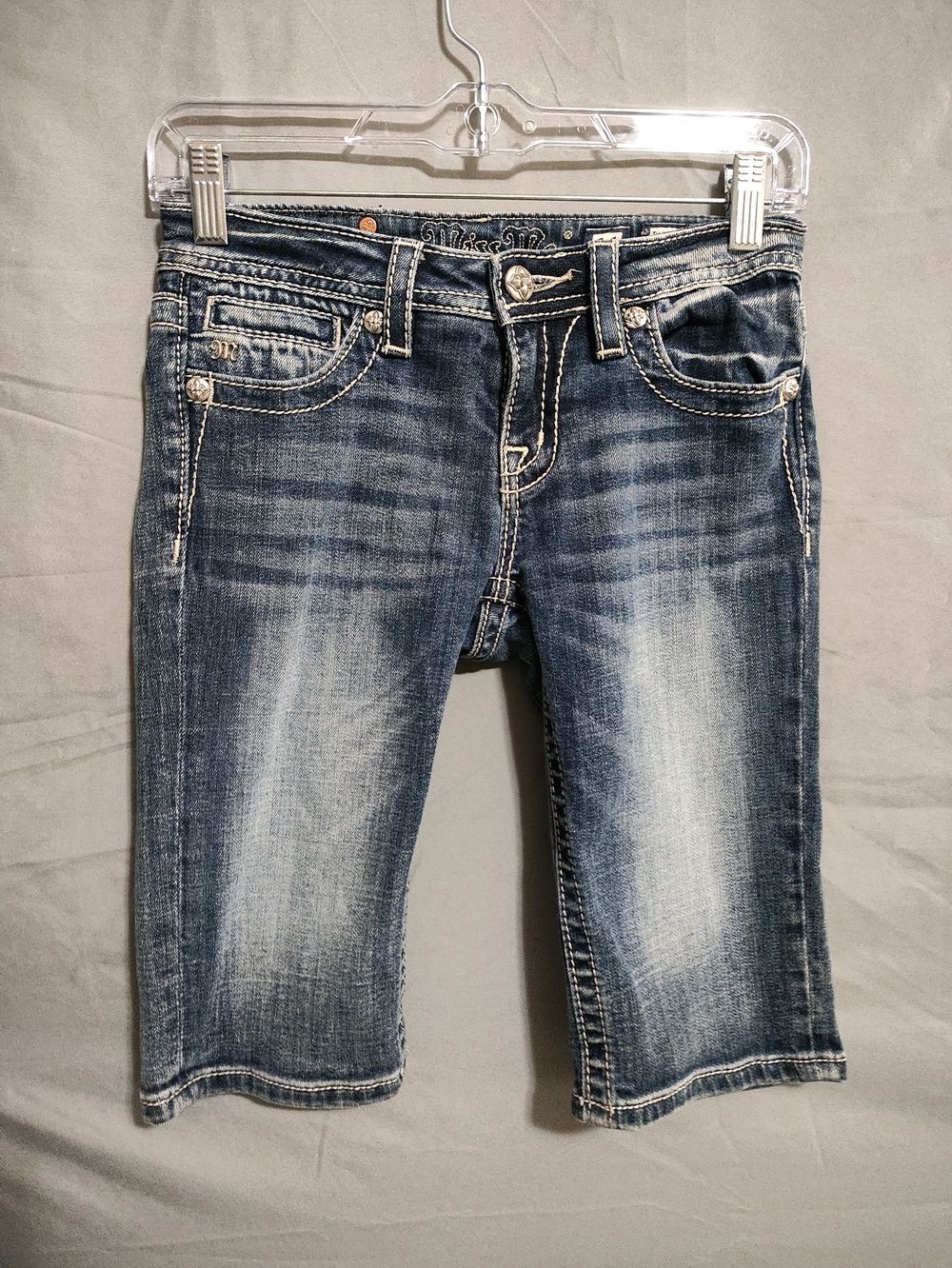 Miss Me Bermuda Shorts Girls 16 Denim Embroidered Cross Pocket JK5452M2
